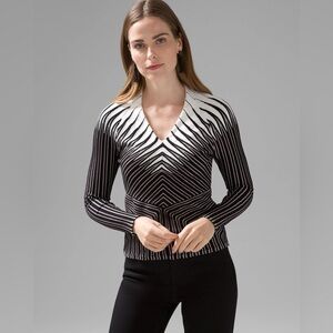 High Contrast Peplum Sweater White House Black Market